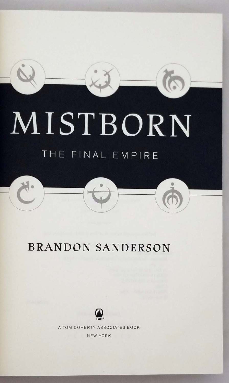 Mistborn - Brandon Sanderson 2006, 1st Edition